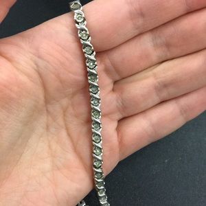 Sterling silver and diamond bracelet