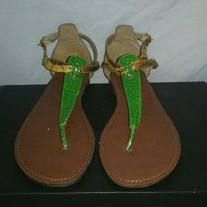 Snake Skin Strap Sandals