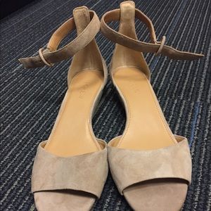 J. Crew Factory Suede Demi-Wedge Sandals