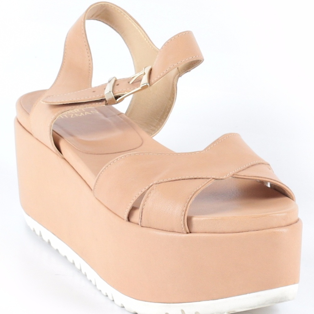 Stuart Weitzman Crosspath Leather Platforms