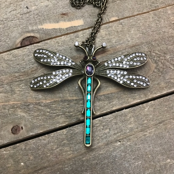 Handmade Colorful Dragonfly Pendant Necklace - Picture 2 of 2