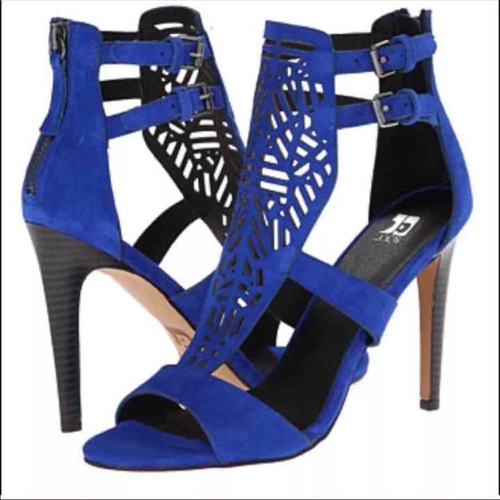 NEW JOES JEANS BRIGHT BLUE SUEDE HEELS- 6/6.5