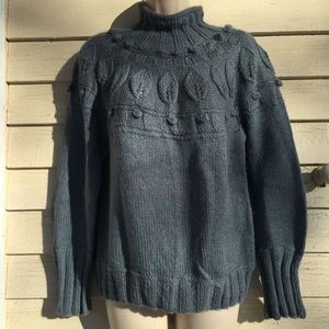 Hand knit blue sweater/beautiful!