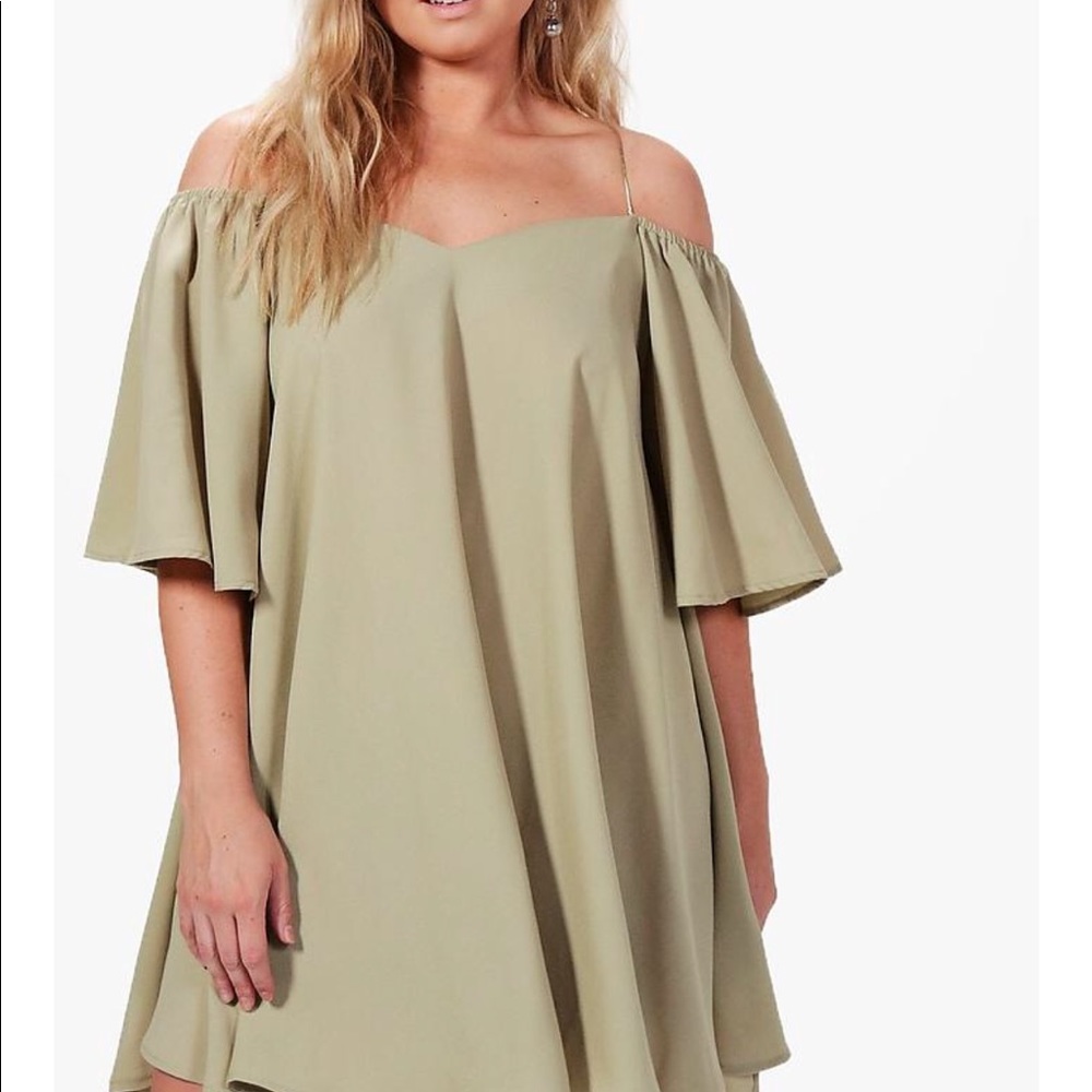 Black open shoulder dress