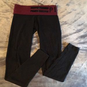 PINK leggings maroon and black sparkly