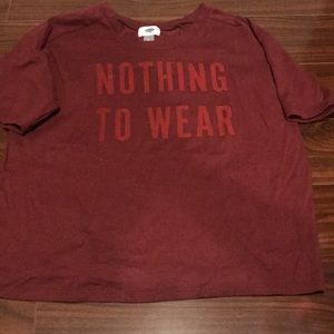 “nothing to wear” cropped t-shirt