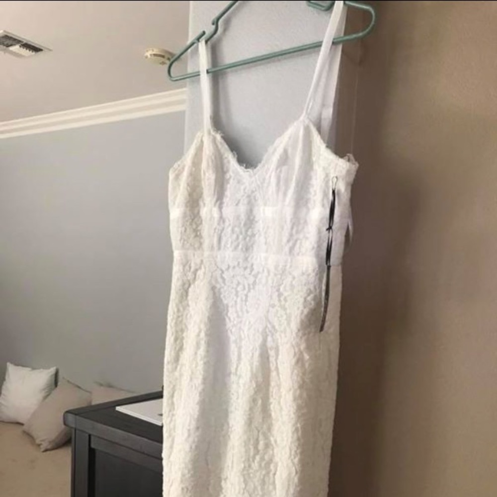 Ivory lace midi dress from Lulu.com size S