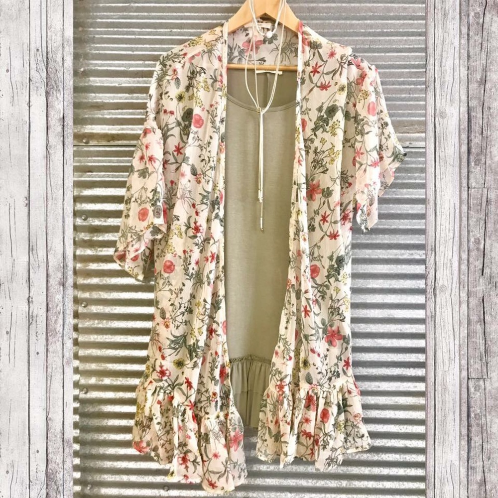 Sheer floral cardigan 🌸