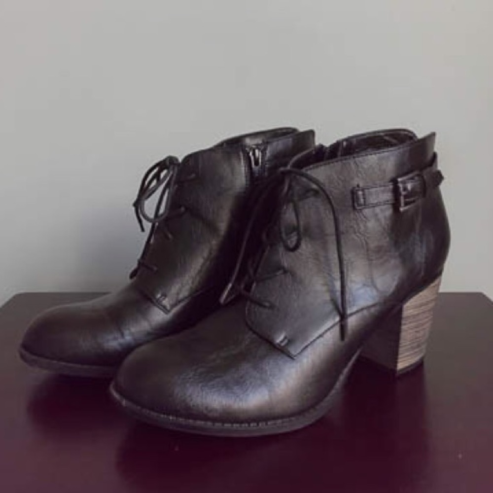 Black Leather Booties