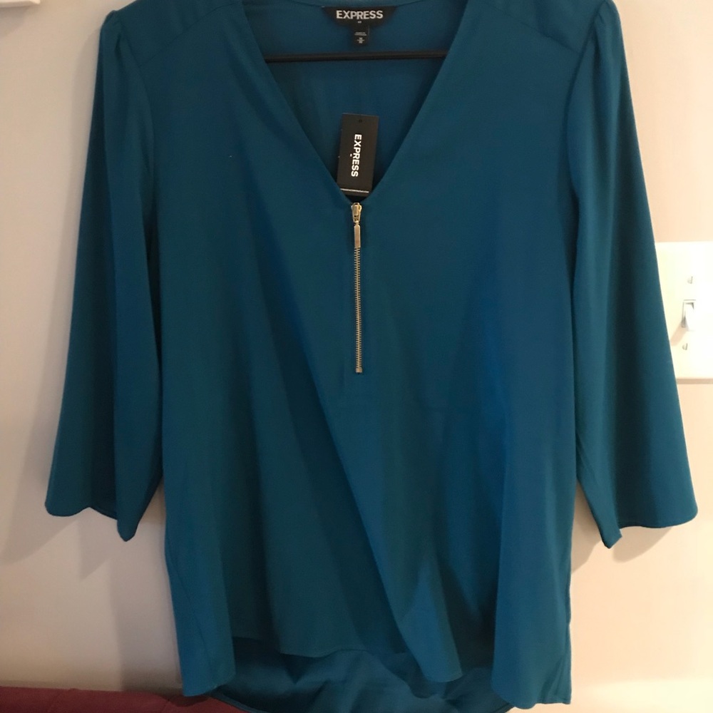 Greenish blue 3 quarter length work shirt