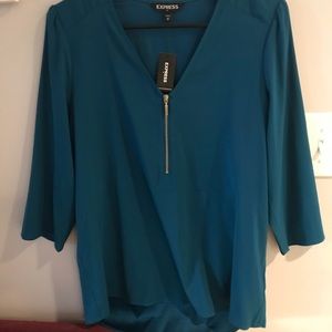Greenish blue 3 quarter length work shirt
