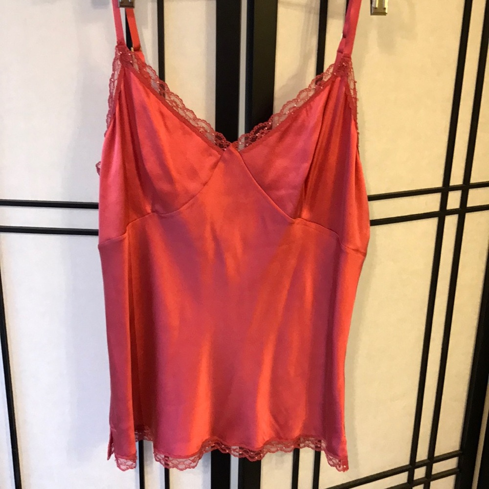 Silk camisole embellished w/handsewn beadwork