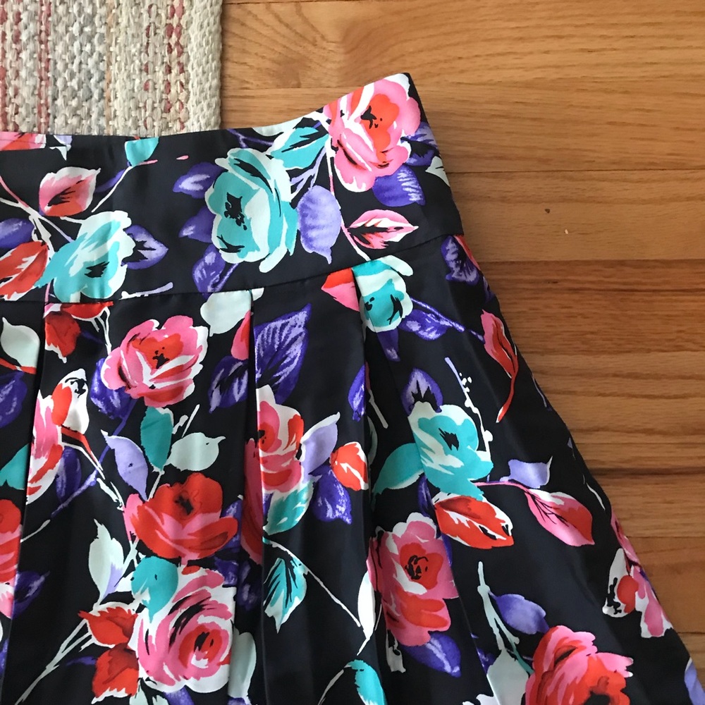 Express | Floral Silk Skirt