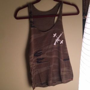 Barbell Cartel camo tank top