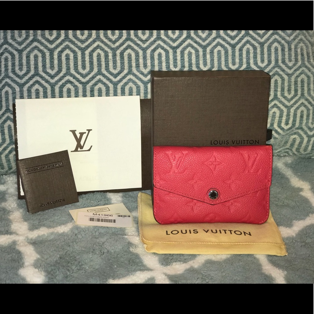 Louis Vuitton empreinte key cles pouch in Poppy
