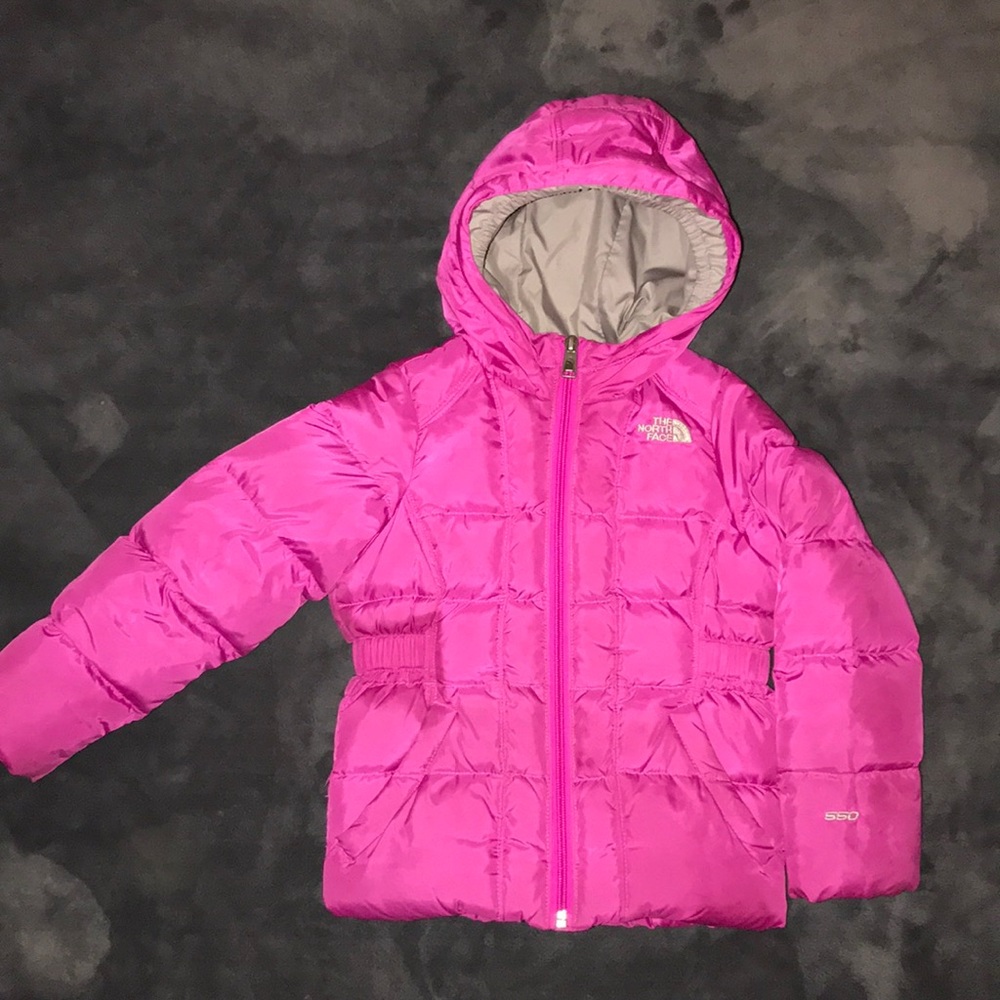 The North Face toddler girls pink down puffer