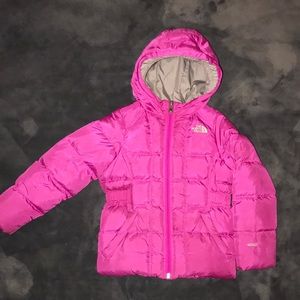 The North Face toddler girls pink down puffer