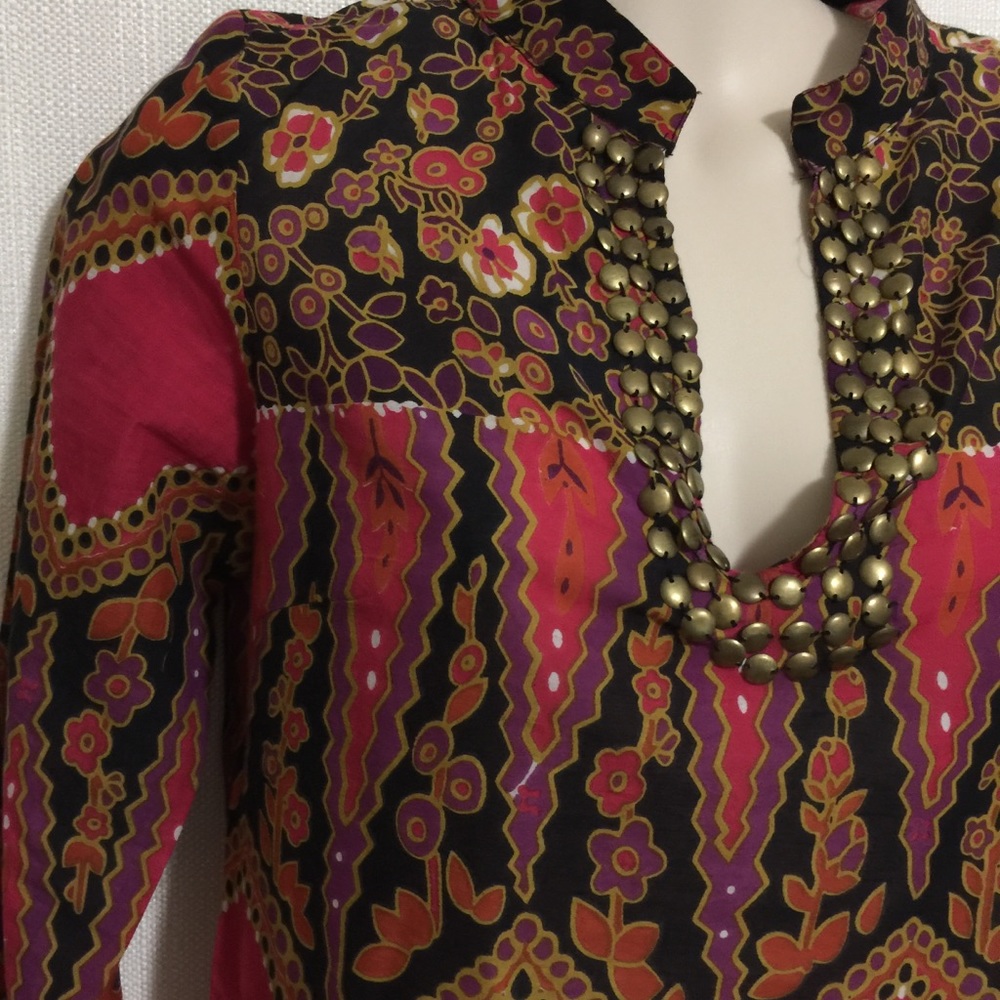 Blue Plate Anthropologie Embellished Top Sz S - Picture 2 of 8
