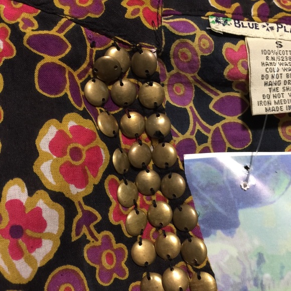 Blue Plate Anthropologie Embellished Top Sz S - Picture 8 of 8