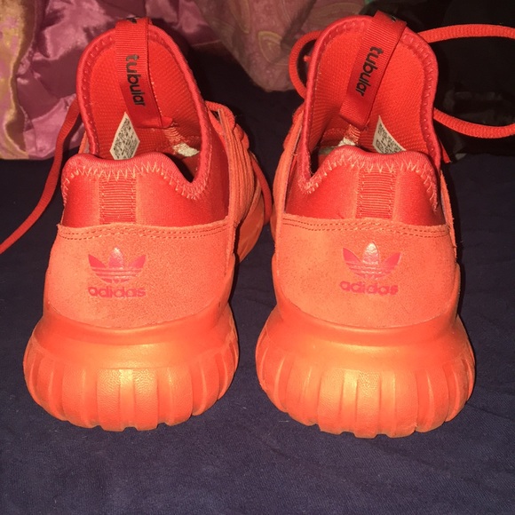 Adidas tubular red shoes only worn once main image 4