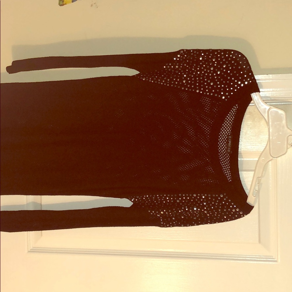 Sequined shoulder long sleeve shirt from Express!