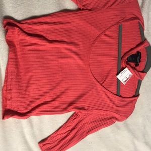 pink striped crop top with choker attached
