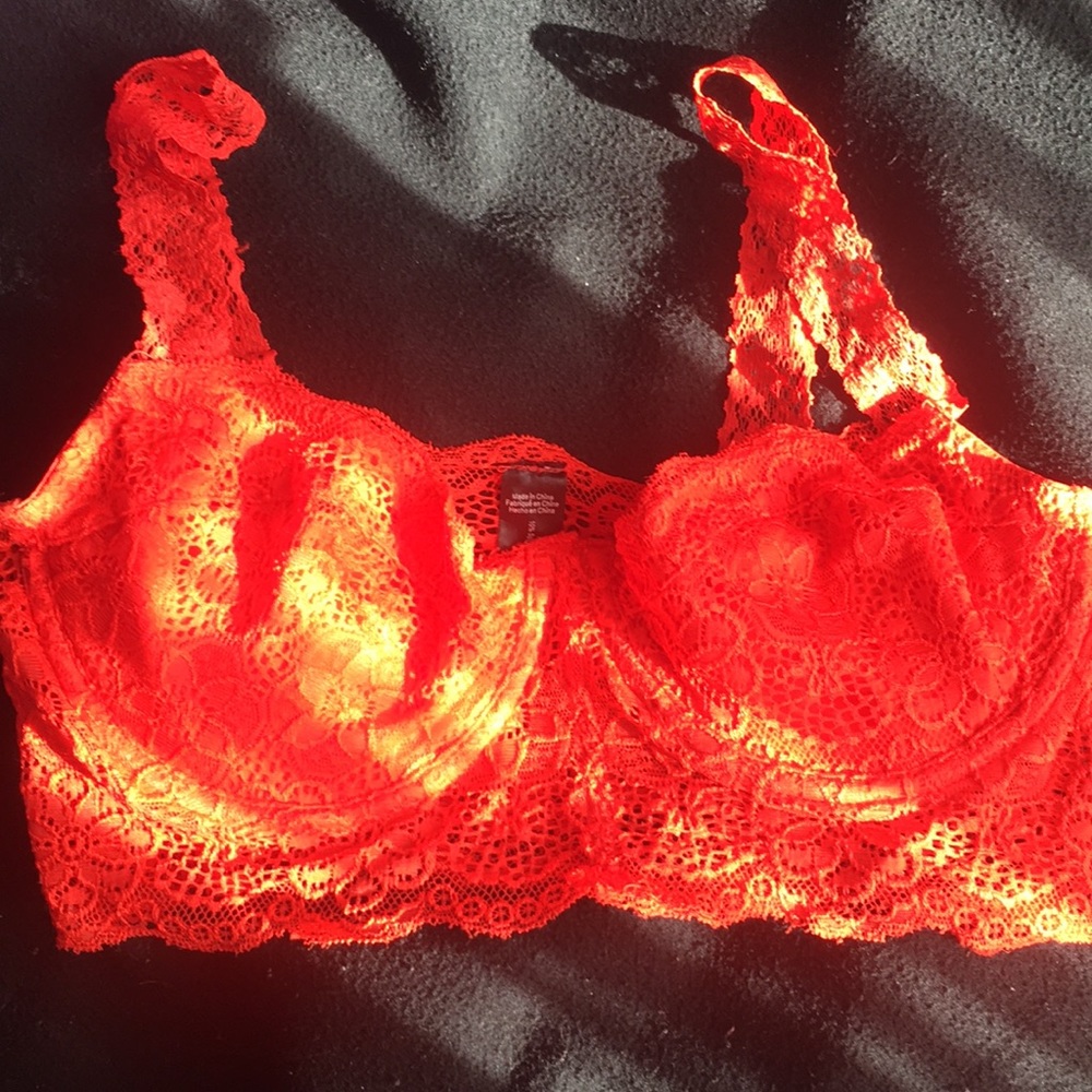 Red Lace Bralette with underwire