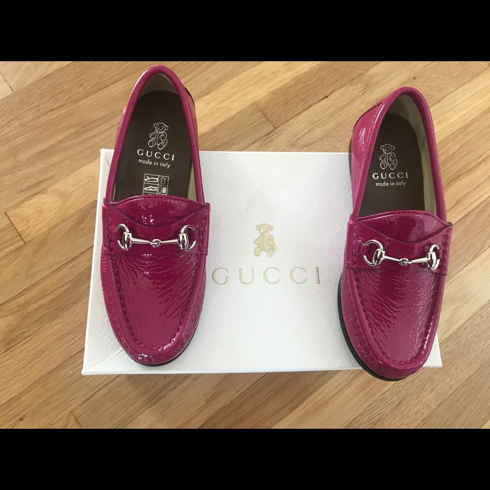 New Authentic Pink Gucci Girl's Loafers size 12.5