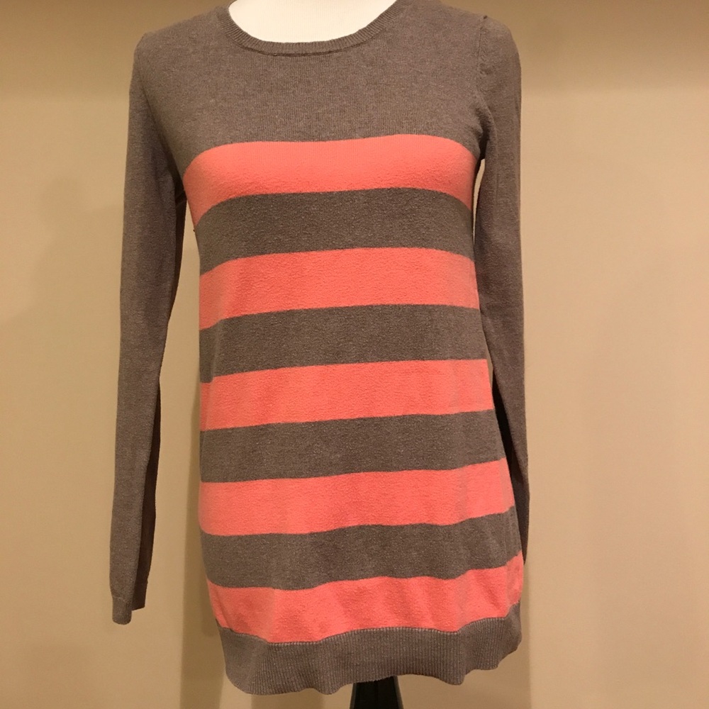 Gap Maternity brown and pink coral sweater M