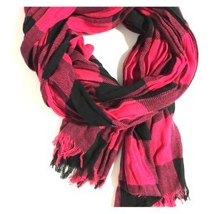 Pink Plaid Scarf