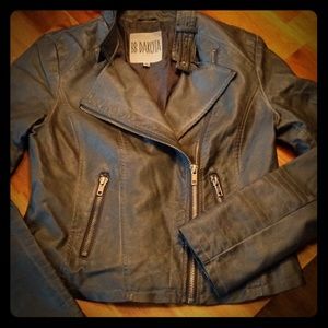 Gray BB DAKOTA size small faux leather jacket