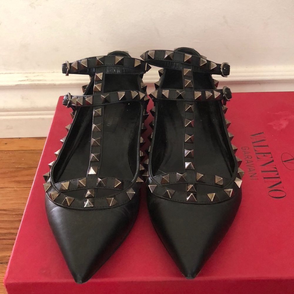 Valentino Rock Stud Cage Flats