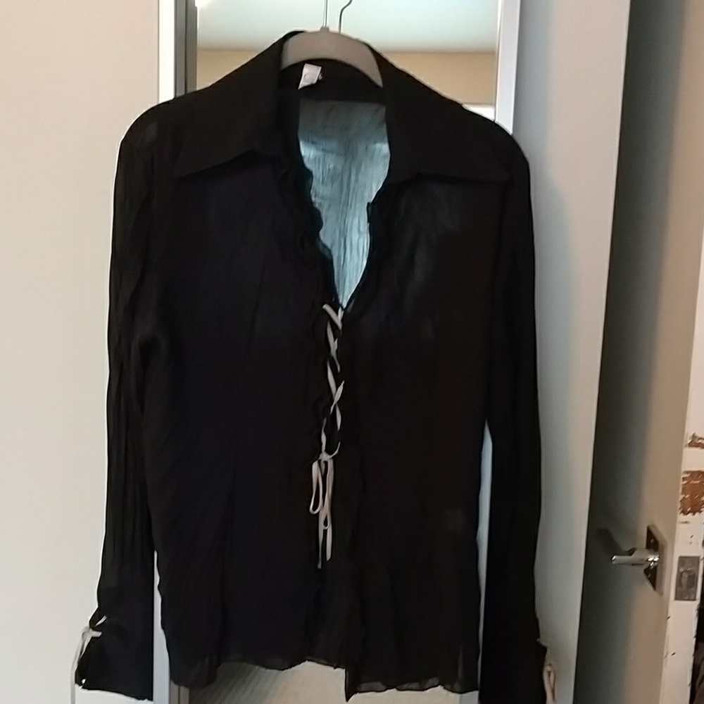 Black semi- see thru blouse