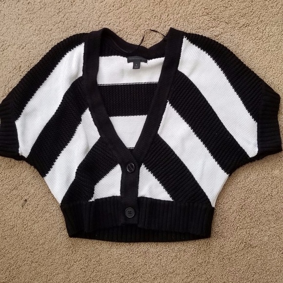 Worthington Womens Black & White Stripe Crop Sweater Size Lg - Picture 4 of 7