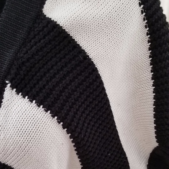 Worthington Womens Black & White Stripe Crop Sweater Size Lg - Picture 5 of 7