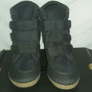Black Wedge Sneakers