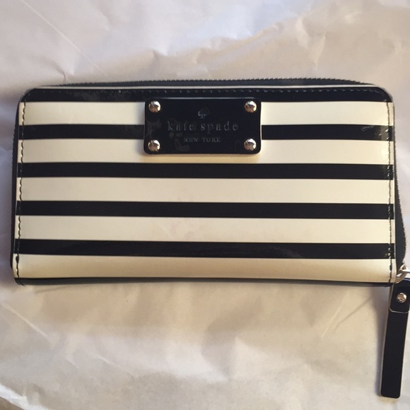 kate spade Handbags - Authentic Kate Spade striped black & white wallet