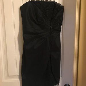 Black spaghetti strap cocktail dress