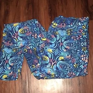 LuLaRoe One Size Leggings Multi Color Abstract OS
