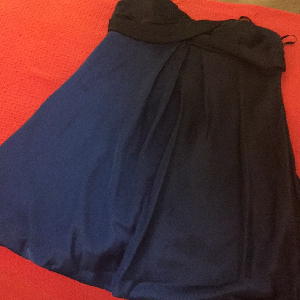 Strapless blue/black mini dress! Like new!!