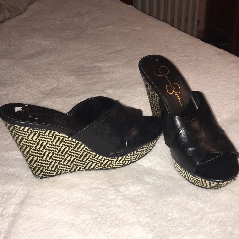 Jessica Simpson peep toe platform heels