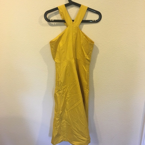 NWT Ann Taylor yellow halter midi dress - Picture 4 of 5