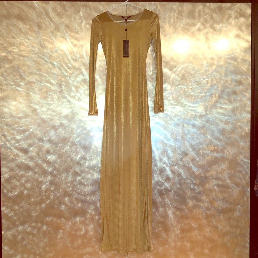 BCBG Max Azita Gold Fresno Gown New. XS