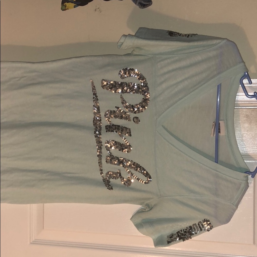 Victoria Secret Pink short sleeved sequin top!