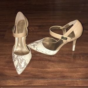 BCBGeneration Tan Python Pumps