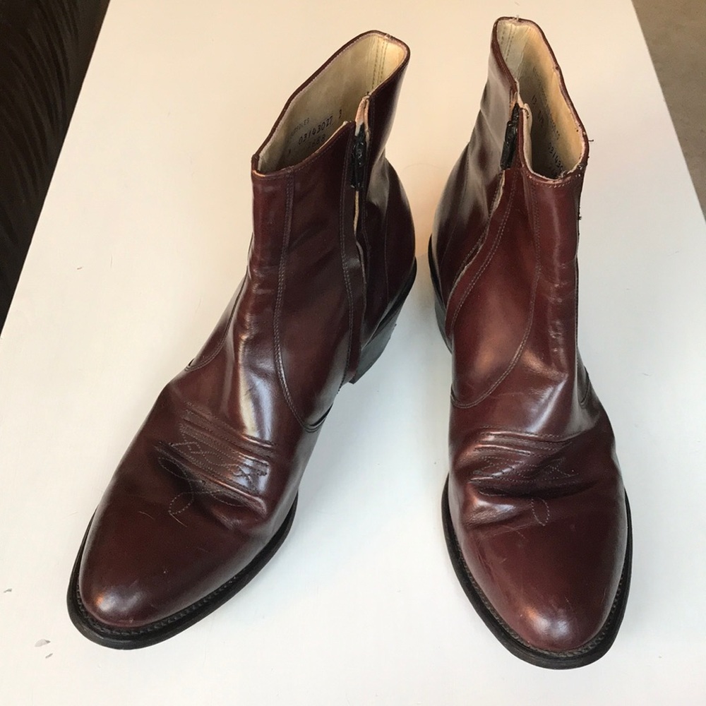 Men’s Leather Oxblood Cowboy Boots Size 13
