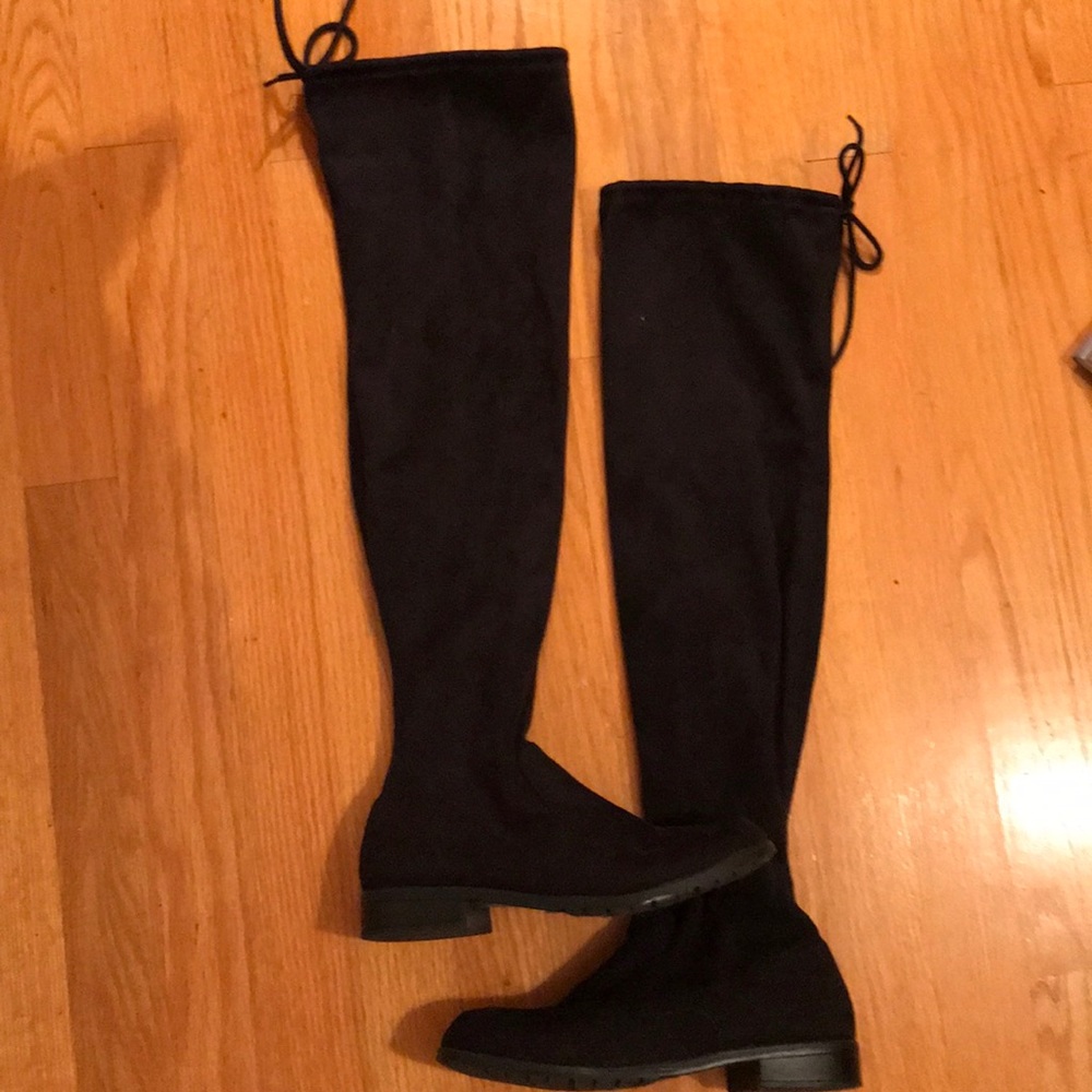 Over the knee faux suede boots