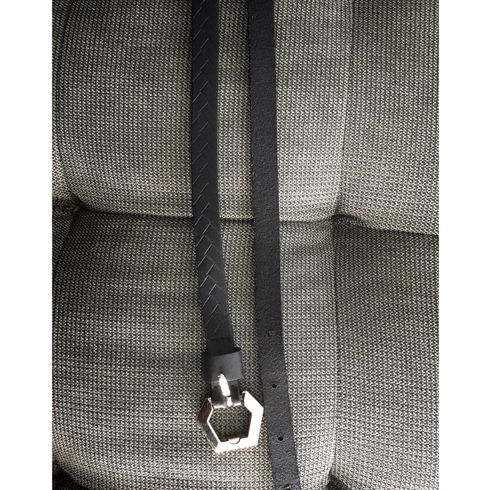 Dainty black leather belt