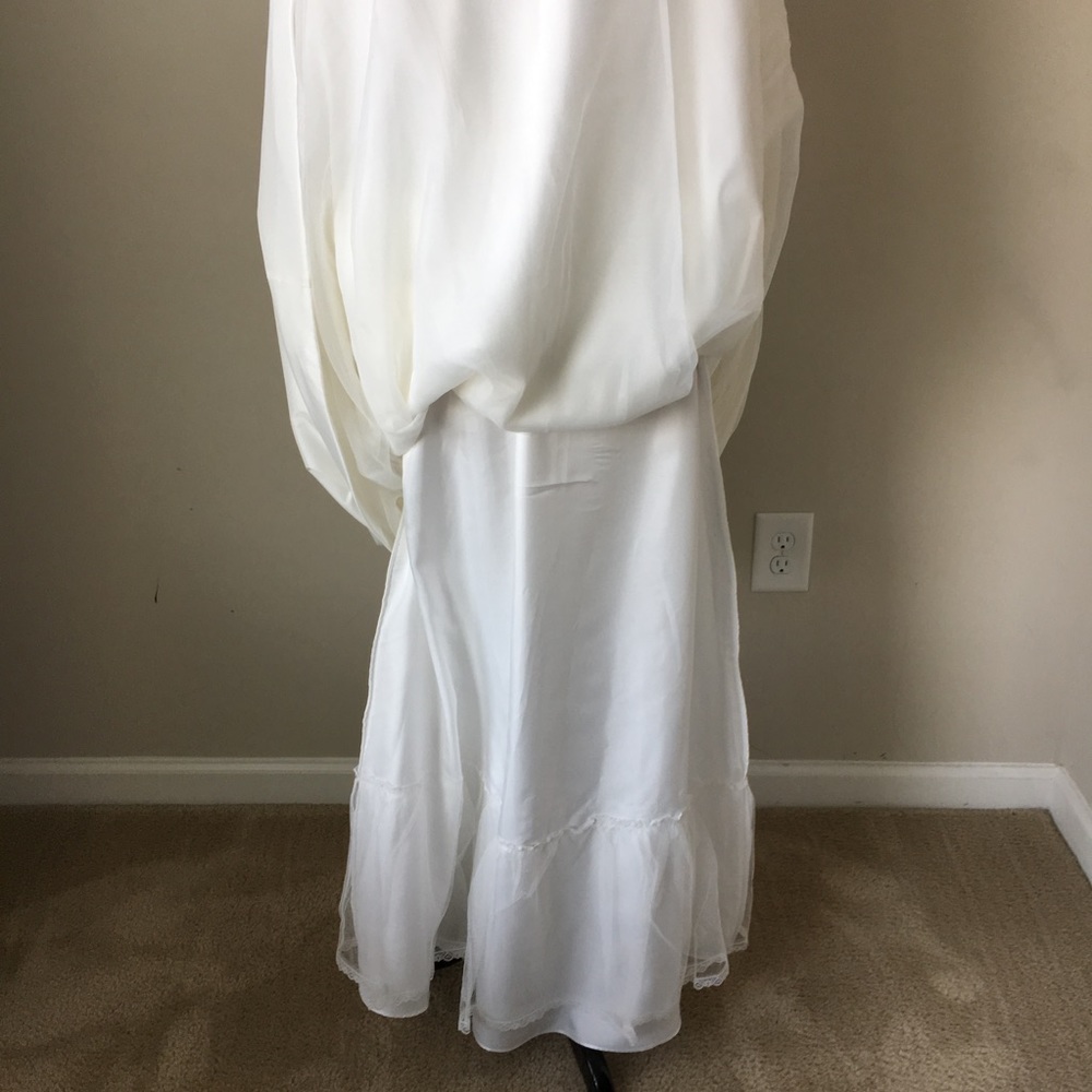 taffeta ball pleated ecru maxi skirt size 8 - Picture 5 of 6