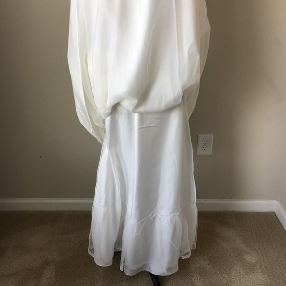 taffeta ball pleated ecru maxi skirt size 8 - Picture 5 of 6